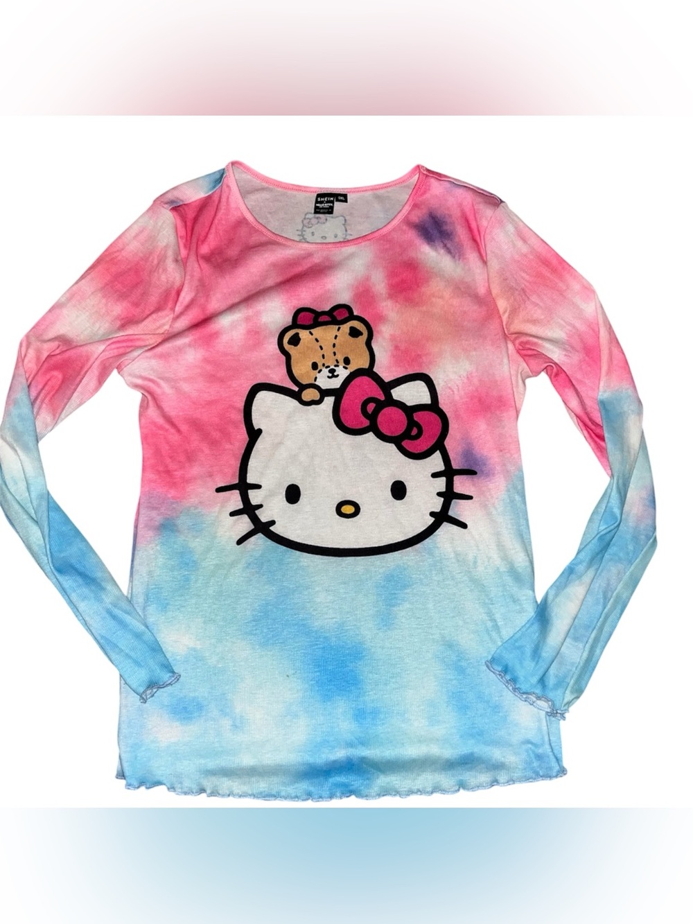 Hello Kitty Tie-Dye Long Sleeve Top - Pink & Blue